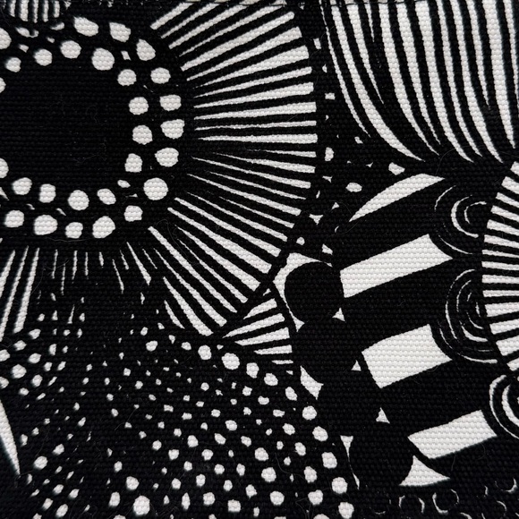 Marimekko Kaika Cosmetic Bag Pouch Black White Pieni Siirtolapuutarha - Picture 3 of 11